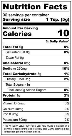 Fisherman's Blend Nutrition Facts