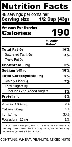 Chex Mix Nutrition Facts