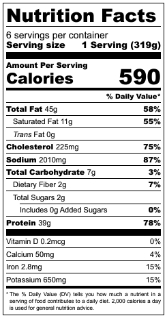 Fijian Style Chicken Curry Nutrition Facts