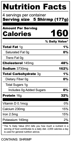 Fisherman's Beer Boil Nutrition Facts