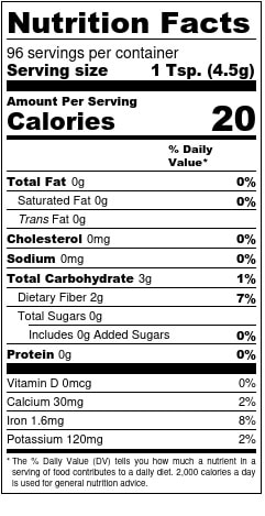 Garam Masala Nutrition Facts