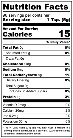 Herb Seasoning Blend Nutrition Facts