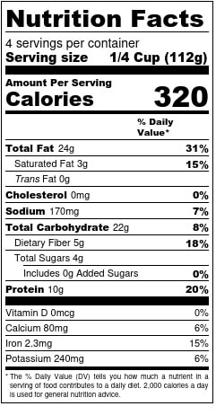 Attar Hummus Nutrition Facts
